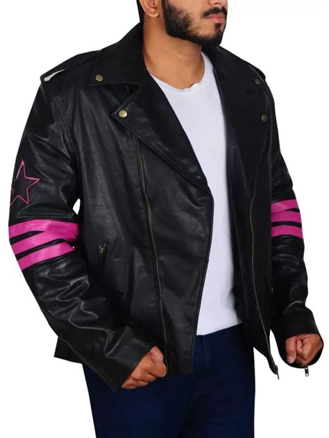 bret hart replica fuax leather jacket|bret hart biker jacket.